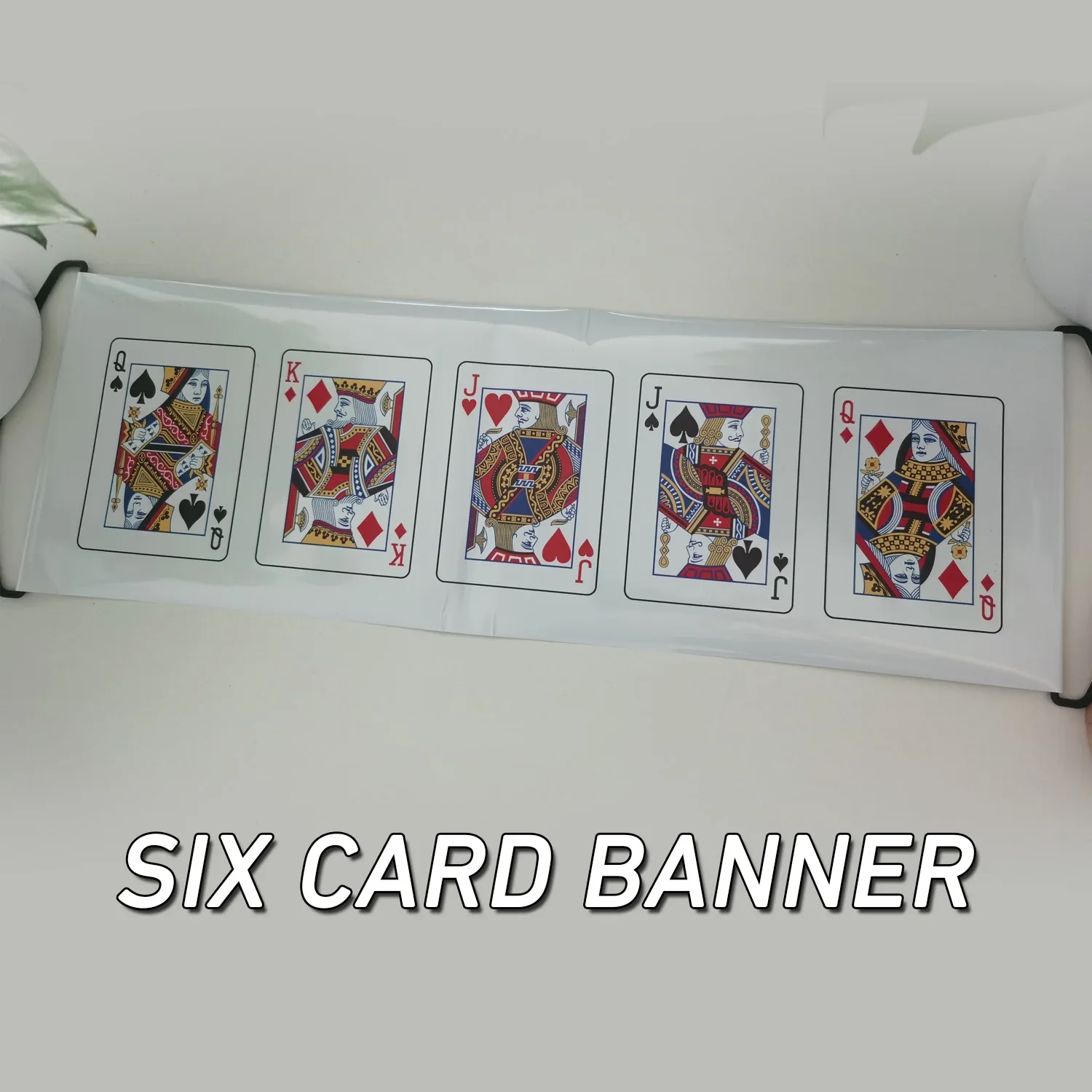 Six Card Banner Magic Tricks The Selected Card Vanishes on Banner Visual Change Stage Close-up Illusions Gimmicks Mentalism Prop