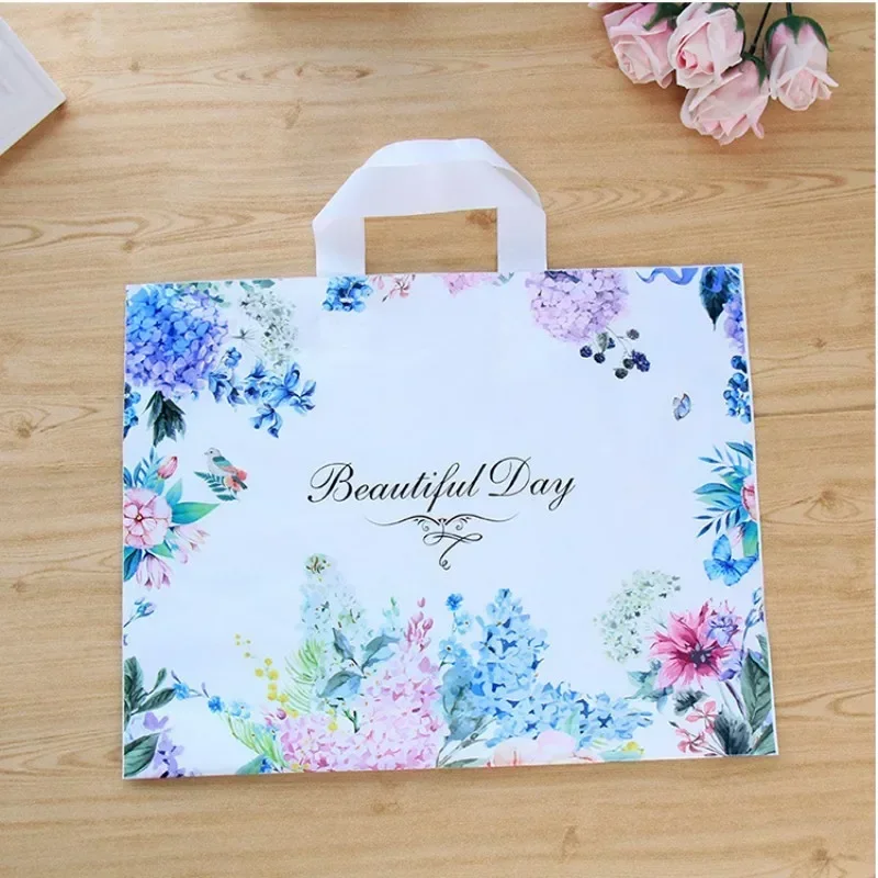 50pcs Thank You Gift Bag Thick Plastic Bag Clothing Store Shopping Packaging Bags Wedding Christmas Party Candy Gift Bags