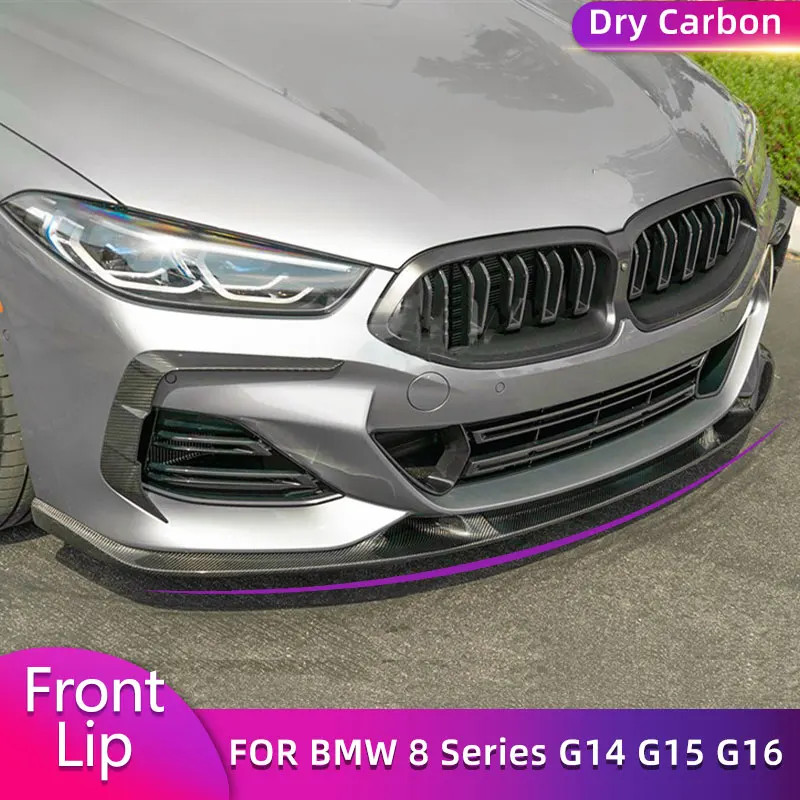 

Предварительный сухой карбоновый передний бампер, спойлер для BMW 8 серии G14 G15 G16 M-Sport 2018-2022, фартук для переднего подбородка автомобиля, комплект кузова для губ