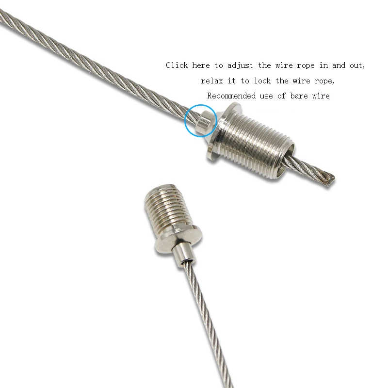 10pcs M6-M12 Wire Rope Pulling Head Copper Lock Wire Clamp Tool Tooth for Panel Light, Hanging Rope, Code