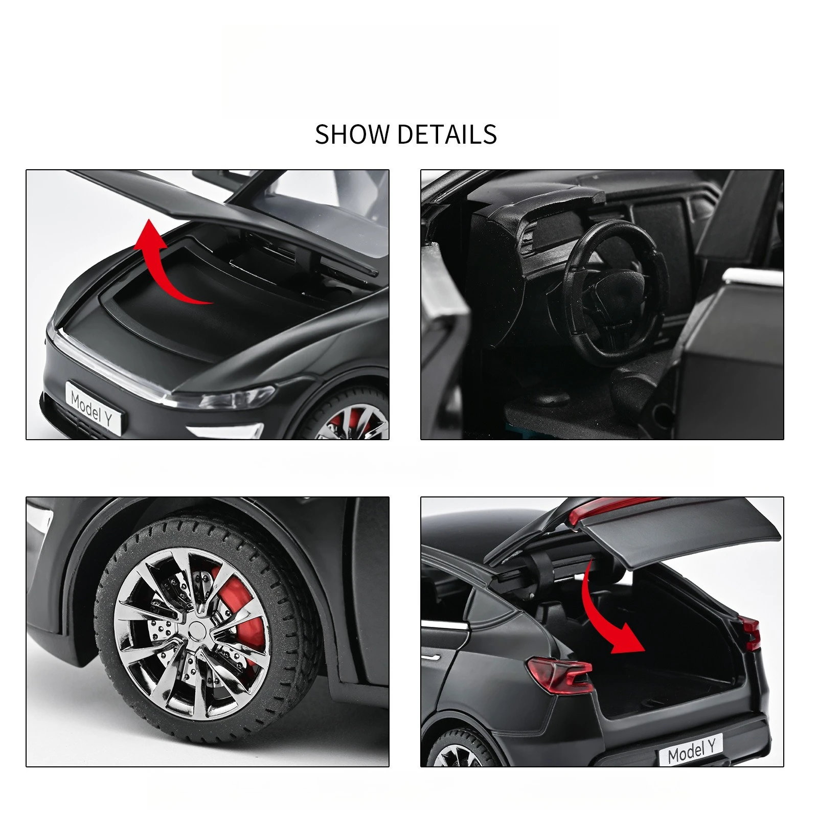 1:32 2025 Nieuwe Model Y Nieuwe energie SUV Diecast Auto Metalen Model Met Licht En Geluid Trek auto Legering speelgoed Collectie Voor Geschenken