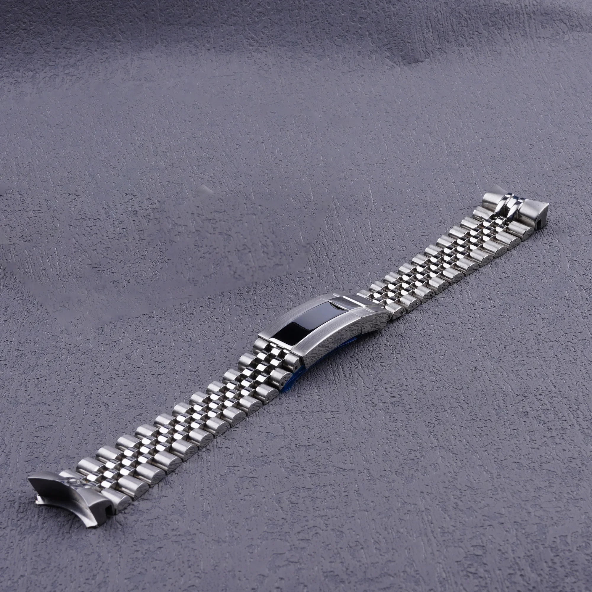 Rolamy 22mm 316L Steel Solid Curved End Screw Links With Oyster Clasp Jubilee Bracelet Strap For Casio MDV-106  MDV-106B Watch