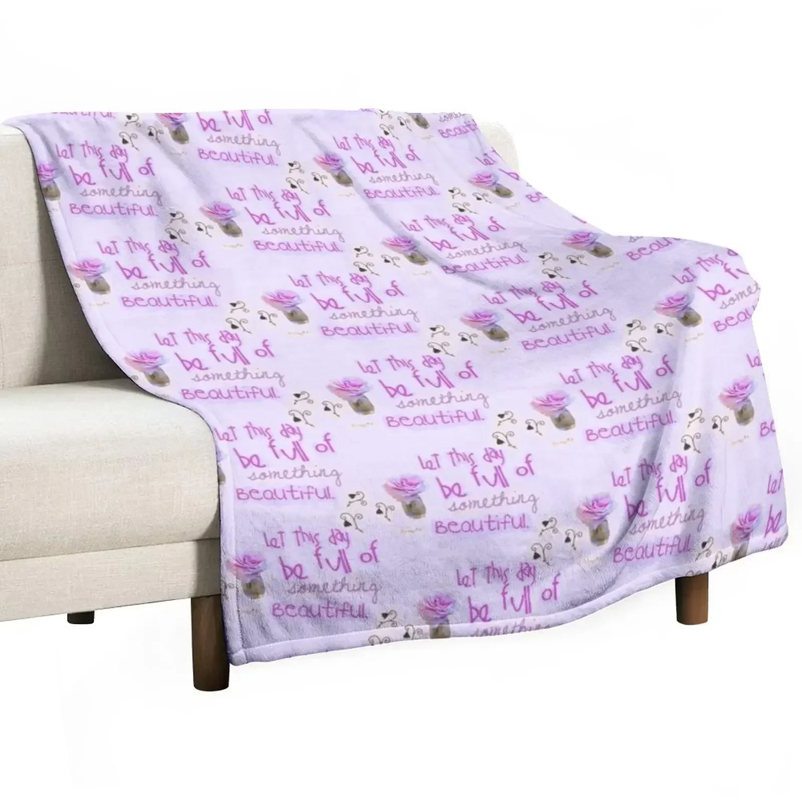 Let this day be full of something beautiful | Ordinary Holiness Collection | Elle Mognet Throw Blanket