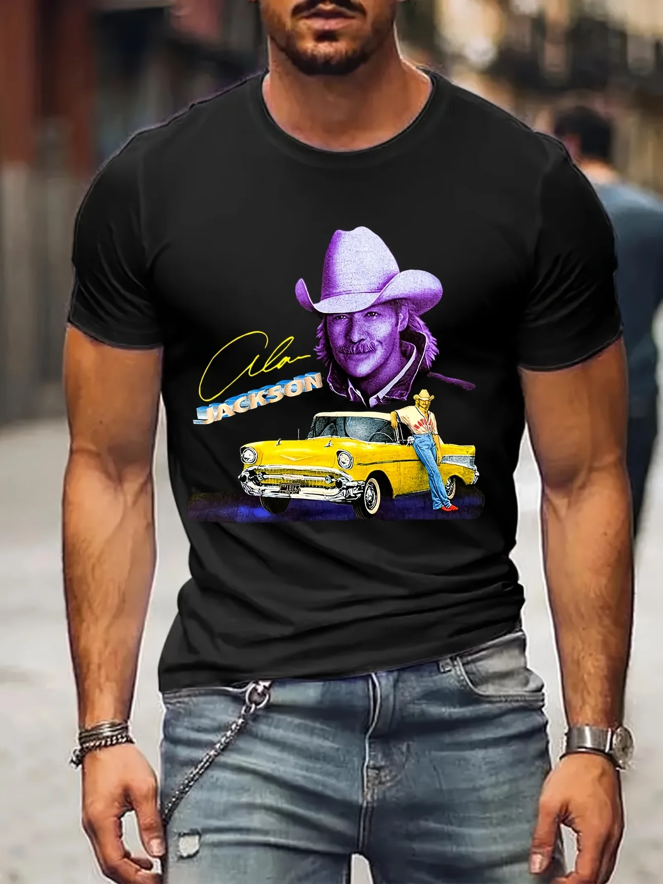 Alan Jackson 1990s Tour Concert Funny Shirt Girl Clothes Summer Anime Men T shirt Printed T-Shirt B5021319