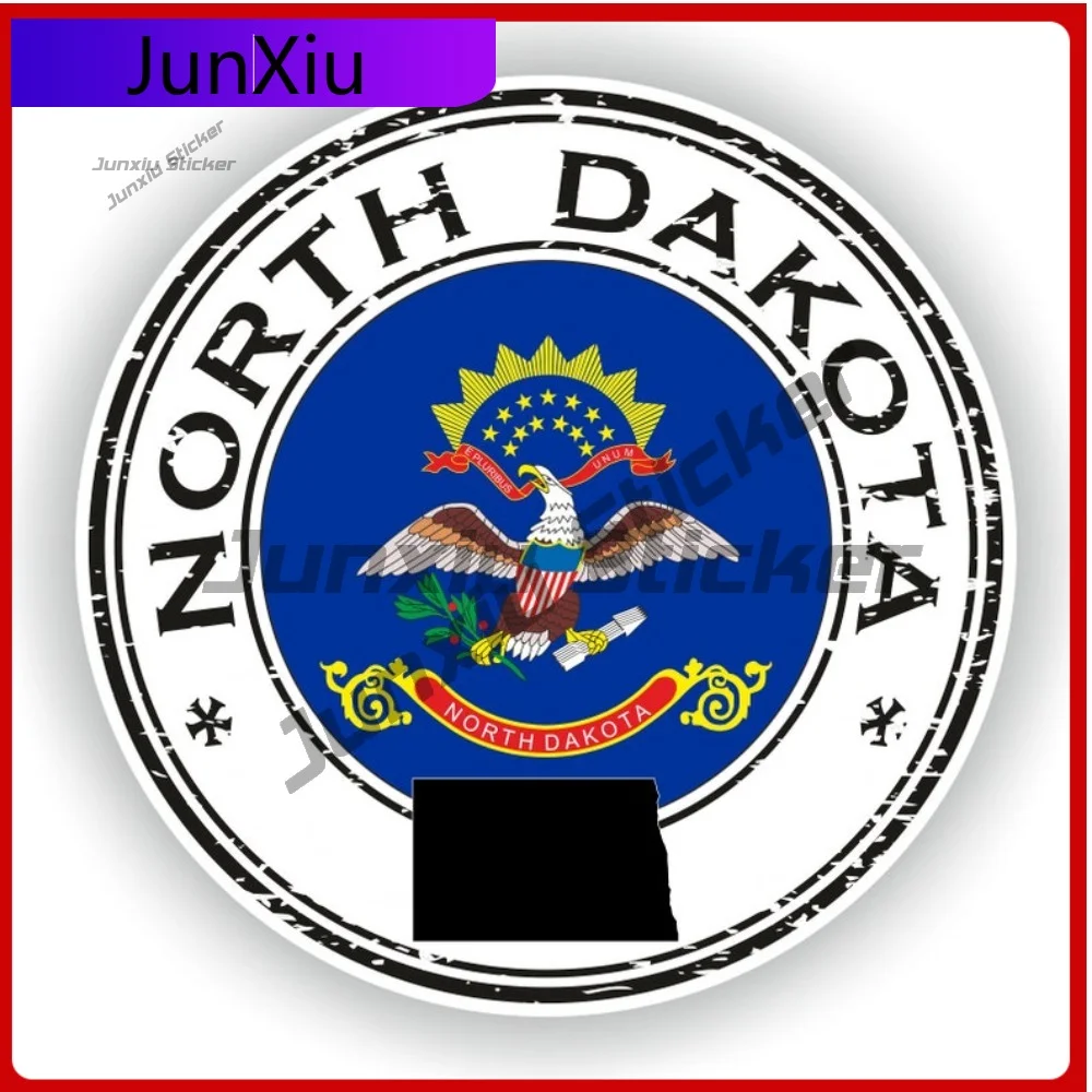 

North Dakota Seal Round Flag Beautiful Automotive Exterior Accent Works Well On Smooth Auto Exterior Areas