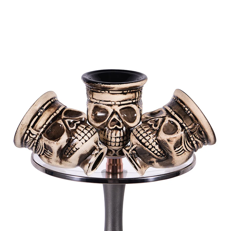 DEJAYA Cerámica Hookah Bowl Skull Shisha Pipe Head Sabor Narguile Pipa Hooka Cachimba Accesorios para fumar