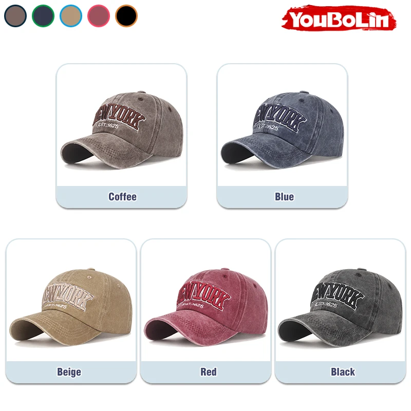 Einfache NEWYORK Baseballkappe mit englischer Stickerei, lässiger Outdoor-Sonnenhut – Detail 3
