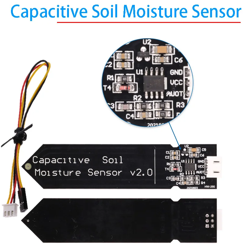 Capacitieve bodemvochtsensor Niet-corrosief Brede spanningsbediening Gratis draad