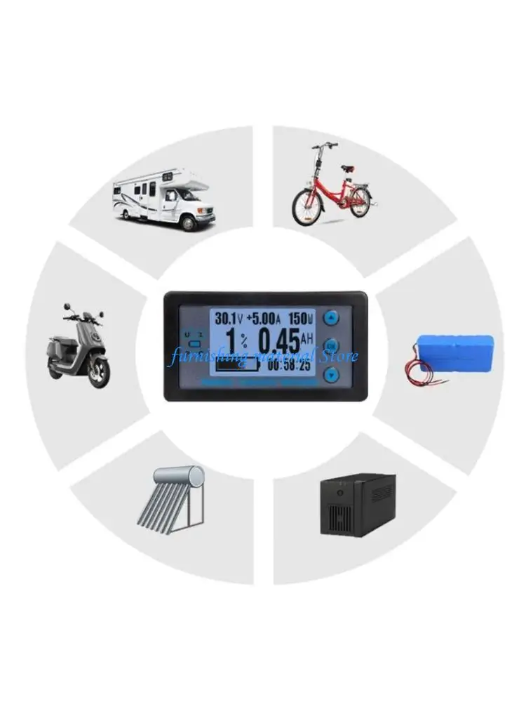 

Y5GD 100A/200A/300A/500A Ammeter Voltmeter Wattmeter Digital Multimeter with Shunt & Connection Cable 8-120V Battery Tester