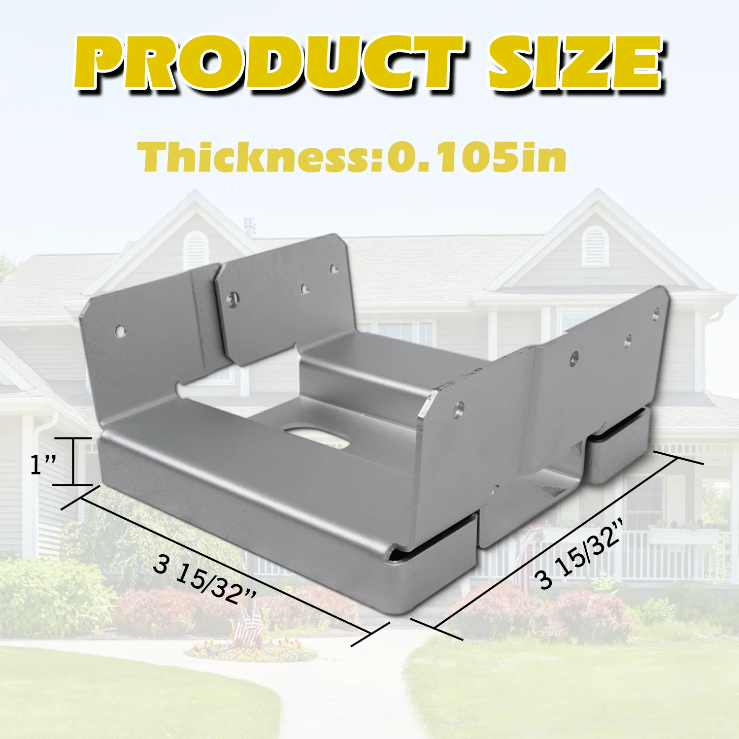 4PACK 8x8 Post Base Anchor Concrete Deck Adjustable Metal Post Bracket Post Base