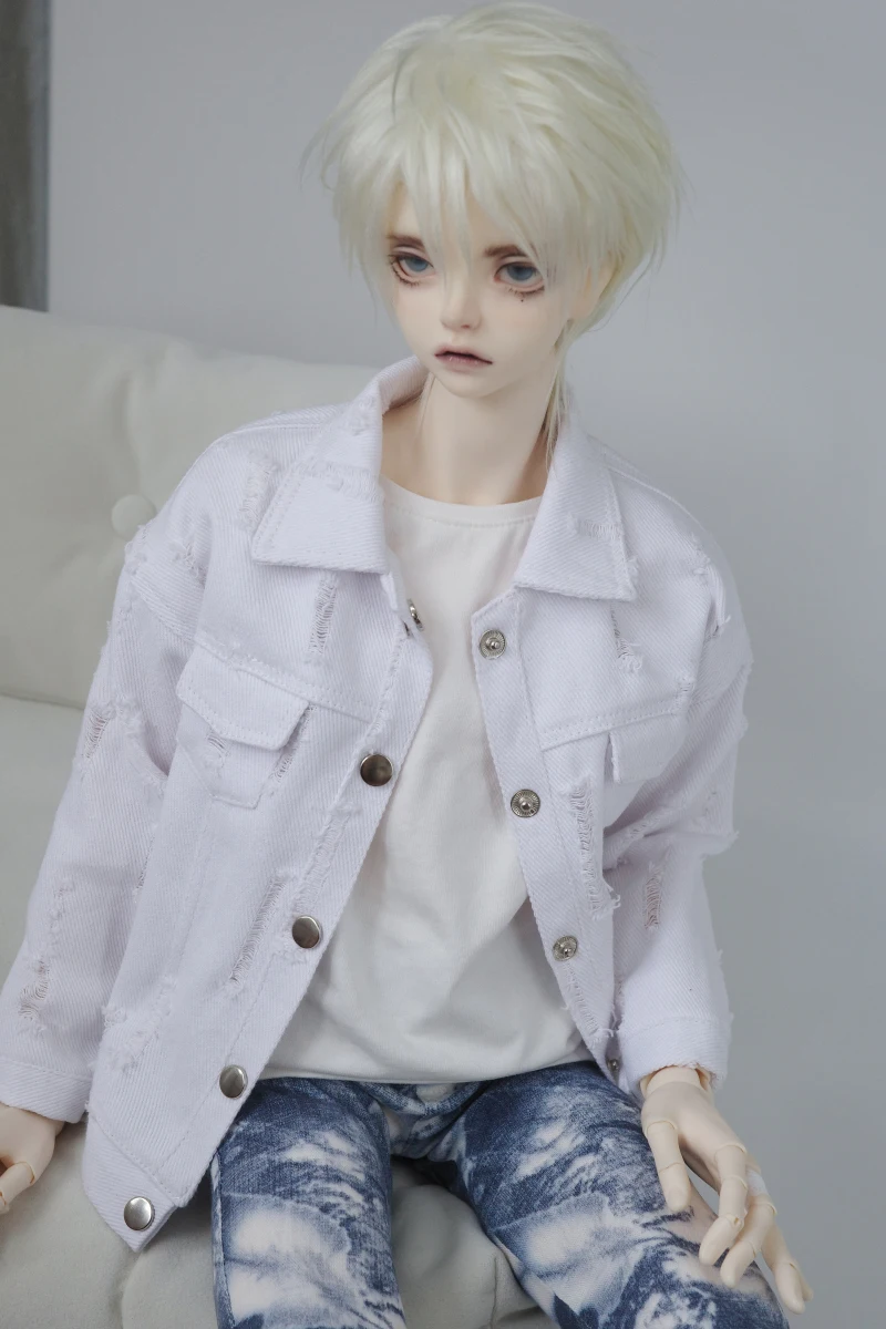 D08-P015 children handmade toy 1/3 ID75 uncle POPO68 doll BJD SD10 doll's clothes Distressed denim casual jacket 1pcs