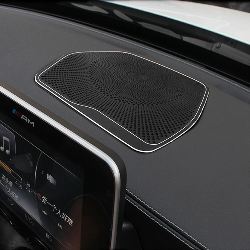 Car styling Audio Speaker Dashboard Loudspeaker decoration Cover Sticker Protective Trim For Mercedes Benz W205 C Class GLC X253