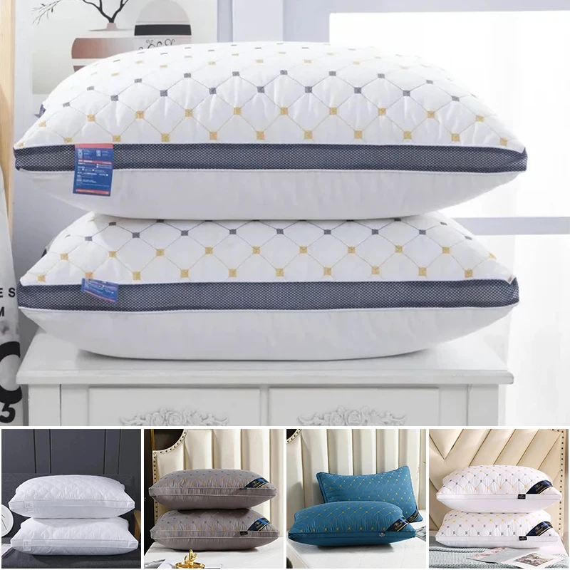

Hotel Grade Quick Rebound Fiber Pillow Core Anti-Deform Cervical Spine Support with Zippered for Home Student Dormitory Adult
