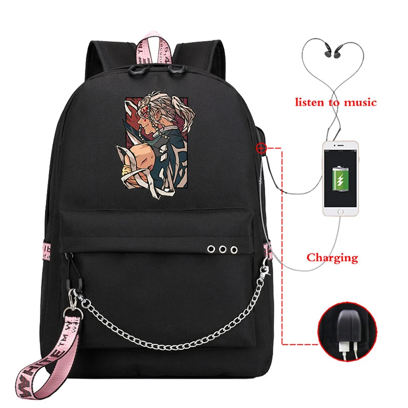 

Demon Slayer Manga Printed Anti-theft School Bags Brand High Quality Bags Women Travel Bags with Usb Demon Slayer Backpack Kids