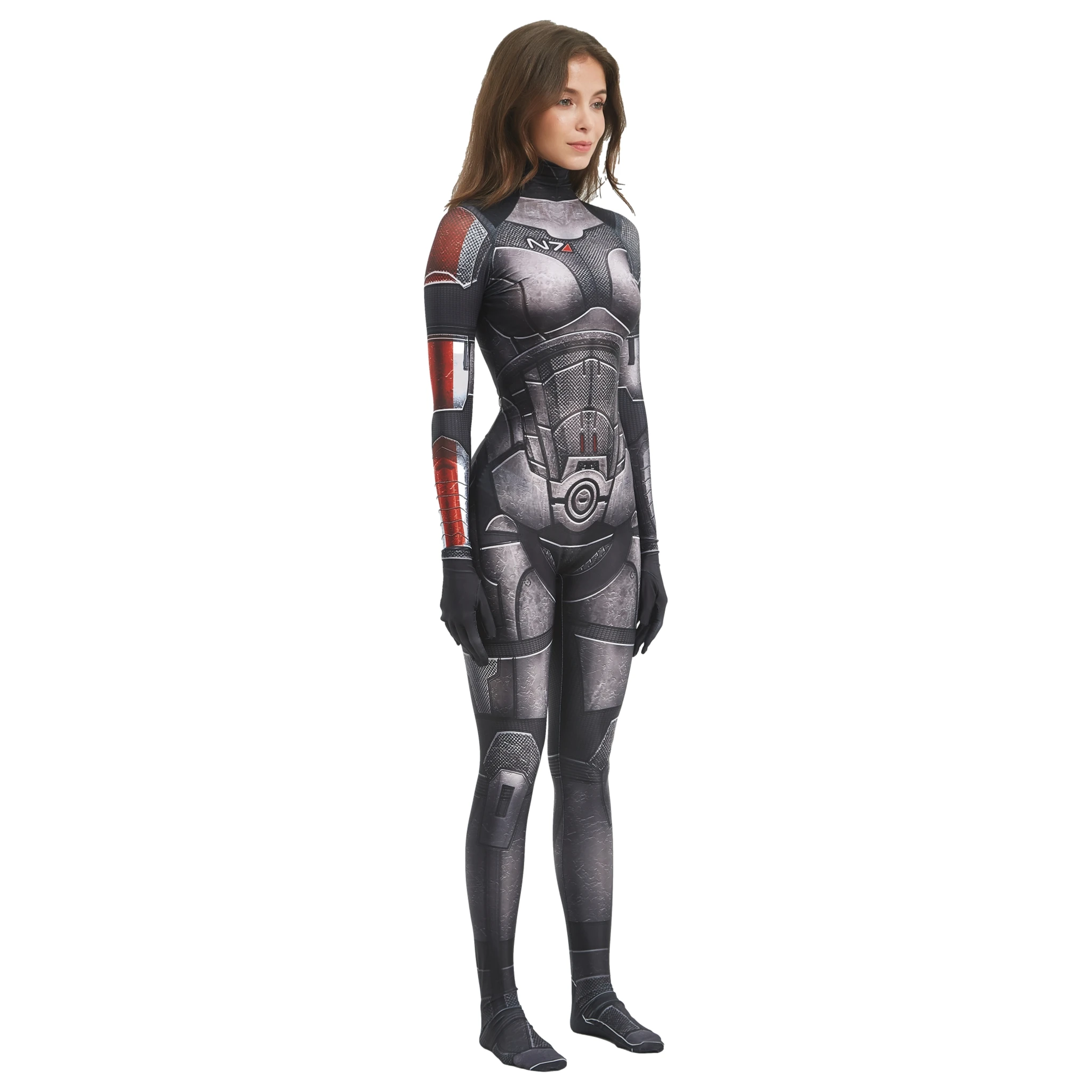 Bom Efeito EFEITO Cosplay Traje para Mulheres, Bodysuit Shepard Feminino, Macacão Spandex Zentai