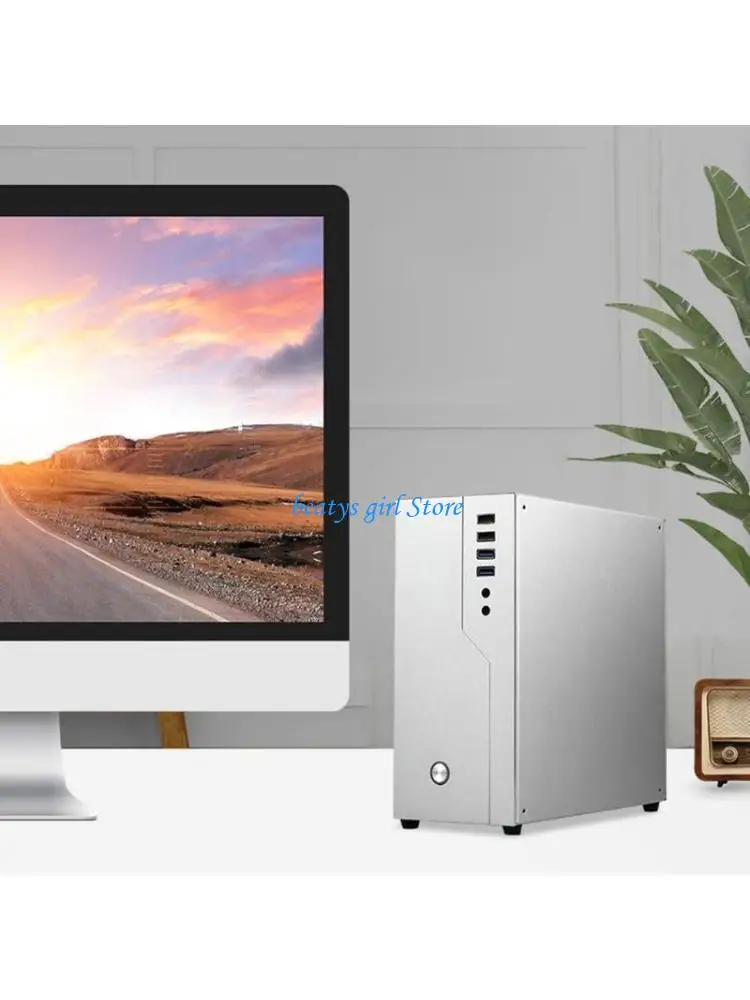 

C7AB Mini-ITX алюминиевый настольный корпус с переходным кабелем PCIe для домашнего кинотеатра, персонального компьютера с