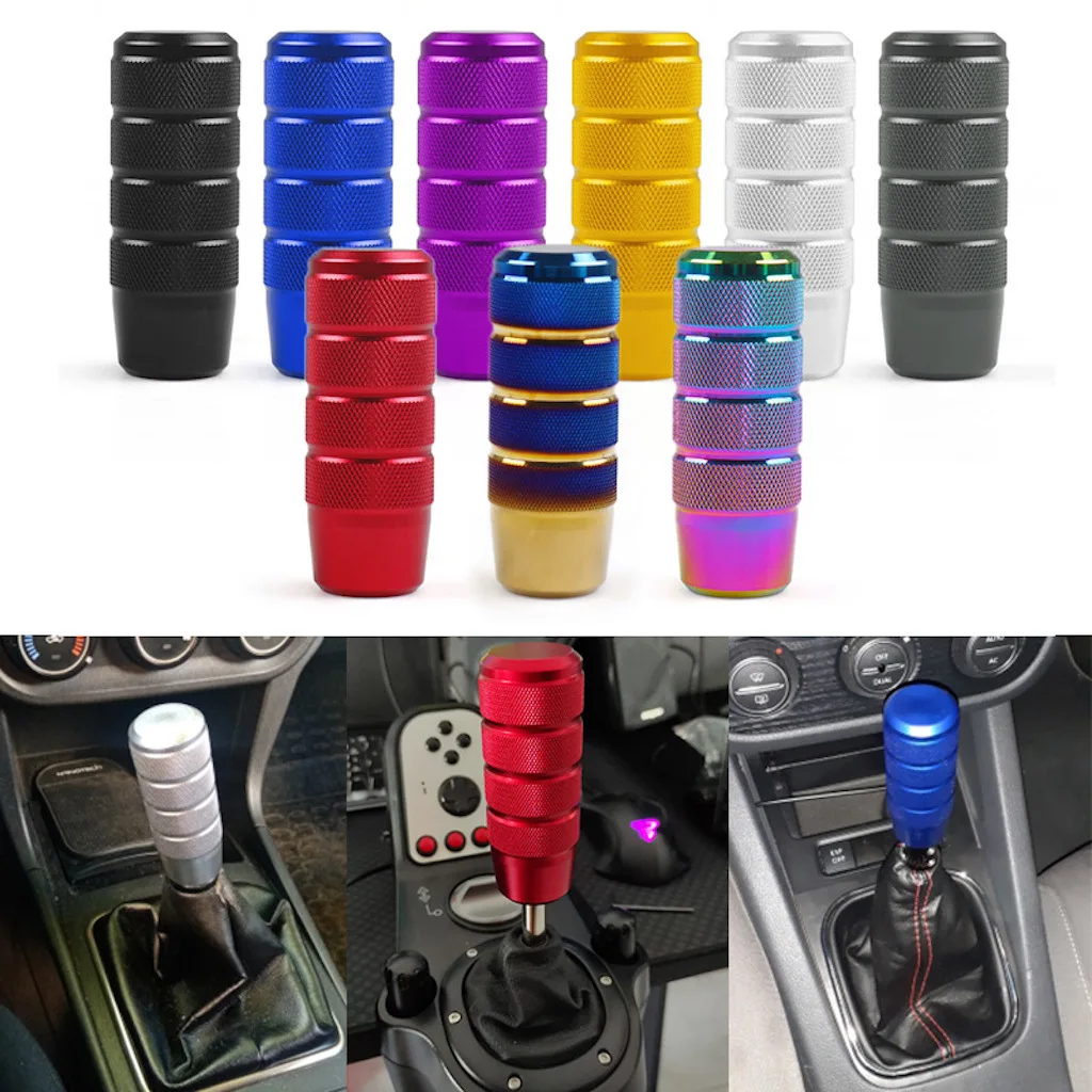 Car Universal Gear Shift Knob MT Gear Stick Lever Shifter Knob Handle Color Red Black Gold Blue Purple Aluminum 9cm