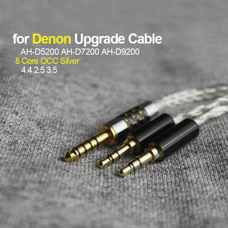 

8 Core cable for Denon AH-D5200 D7200 D9200 Cable 2.5 4.4 Balance with MIC Earphones OCC Silver Plated Upgrade