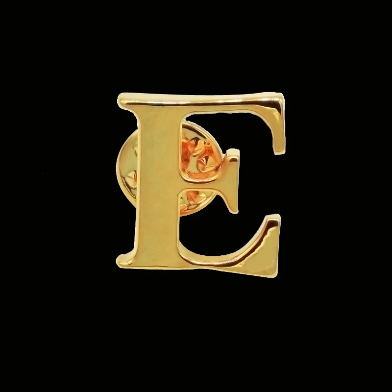 High quality English letter E brooch brand new men's wedding suit lapel badge clip, the best choice for gift giving