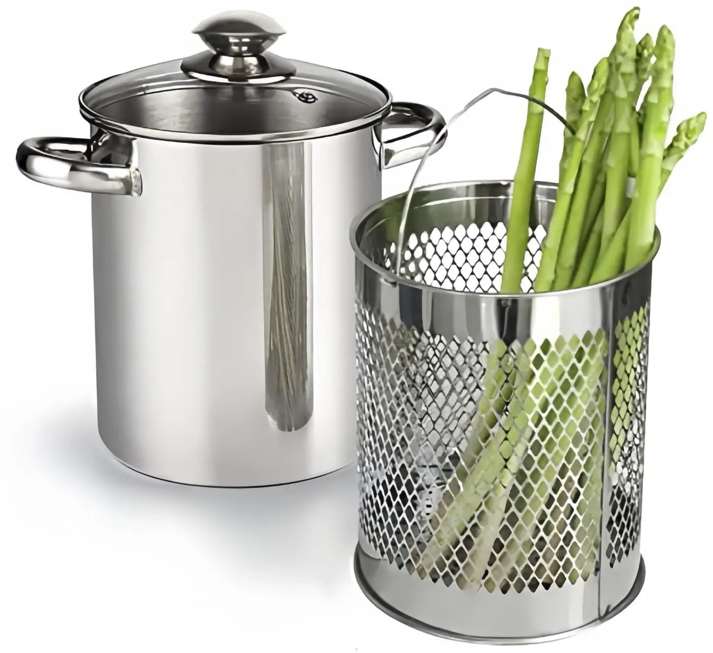 

MASTER FENG Stainless Steel Asparagus Pot with Detachable Basket and Lid, Suitable for Pasta, Deep Fryer for Frying Chips.