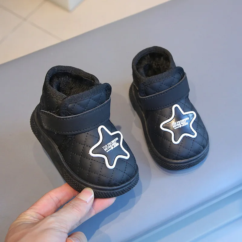 أحذية أطفال شتوية 2025 مقاومة للماء من الجلد أحذية قطنية دافئة أحذية مضادة للانزلاق #3