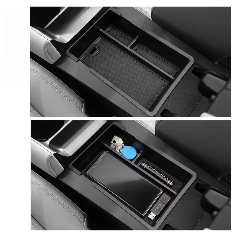 Car Accessories For BYD Yuan Up 2024 2025 Auto storage box set central lower Storage box Wireless charging silicone pad Parts