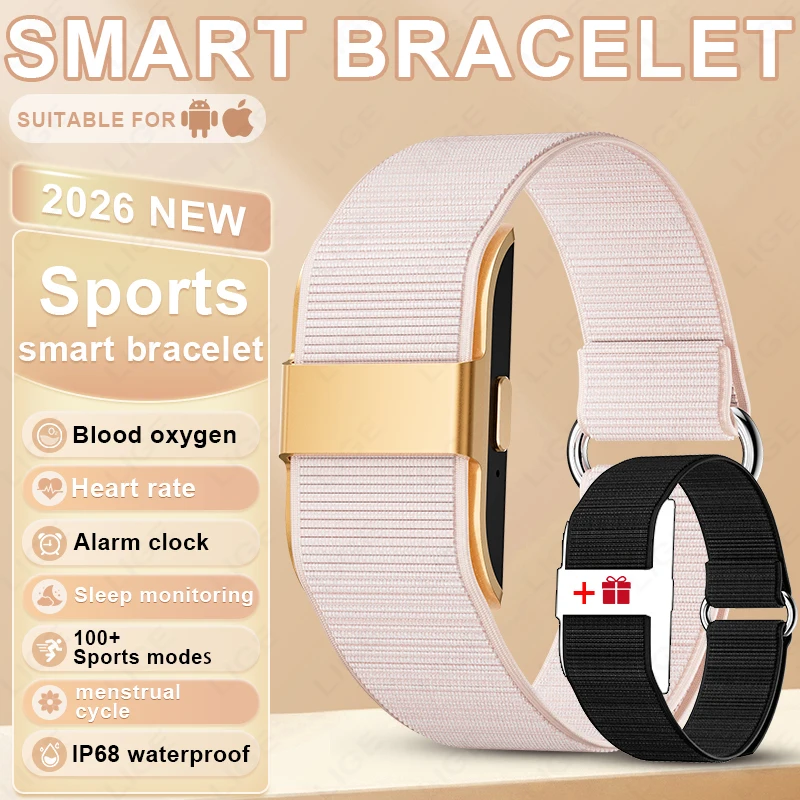 

Смарт-браслет LIGE: стильный, без экрана, легкий, спортивный трекер, мониторинг сердечного ритма и сна, водонепроницаемость IP68, женские умные часы