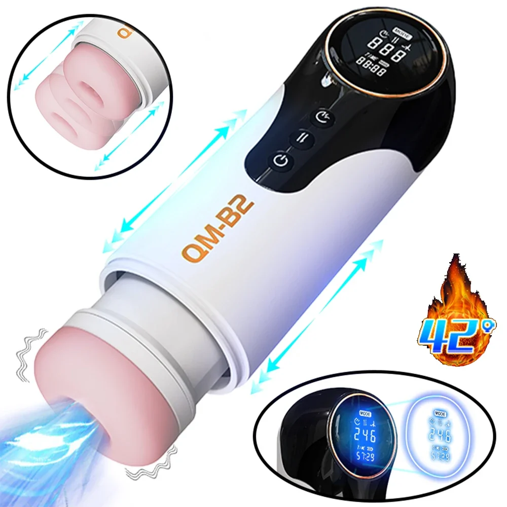 

Automatic Telescopic Male Masturbation Cup Piston Sucking Heating Real Vagina Blowjob Penis Sucker Vibrtor Sex Machine For Men