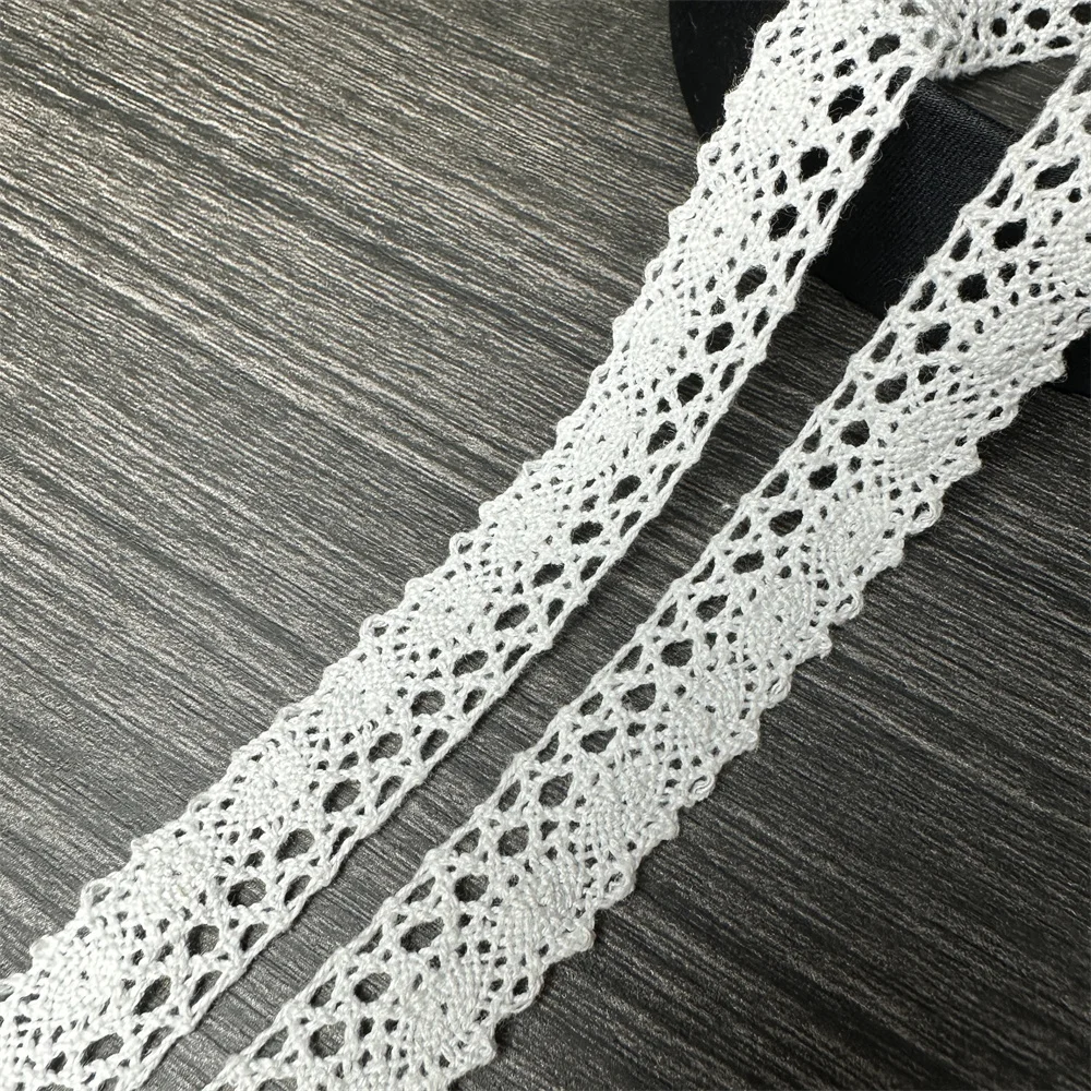 

400Yards White color Cotton Lace Crochet Ribbon lace wholesale width 17mm .Lace Trim Edging Wedding