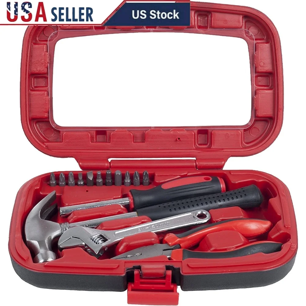 

Прочный набор инструментов из 15 предметов с прочным футляром для переноски. Товары для самостоятельного ремонта. Компактное решение для хранения.