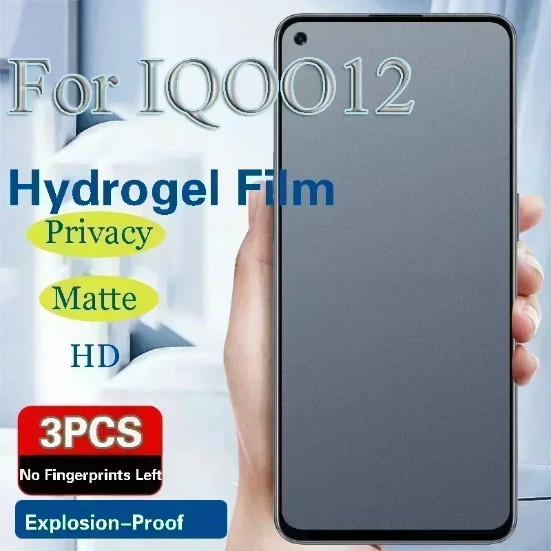 IQOO12Pro Privacy Screen Protector For VIVO IQOO 12 Pro Matte Hydrogel Film IQOO12 Full Coverage Soft HD Anti Peeping Blue Light