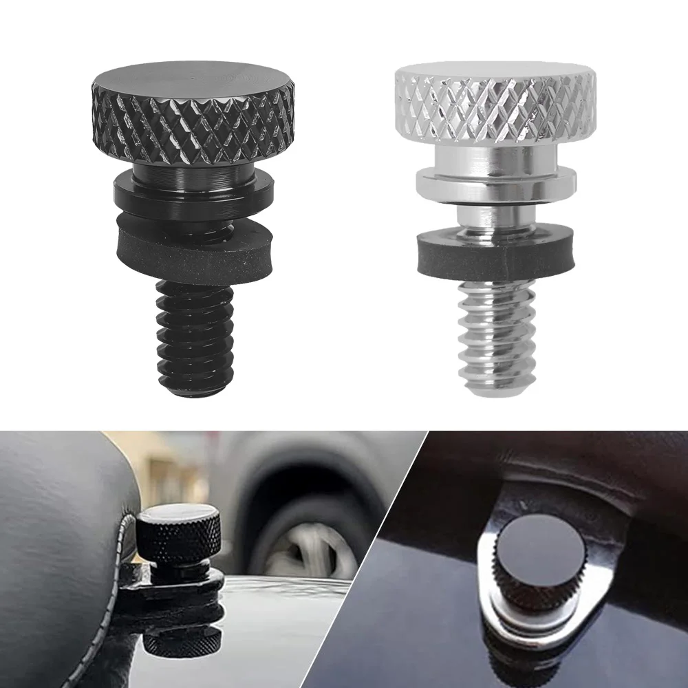 1Piece Fender Seat Bolt Seat Bolt Fits For Harley All Models Sportster Touring Softail Dyna Cvo 1996-2019 Chrome/Black Knurled