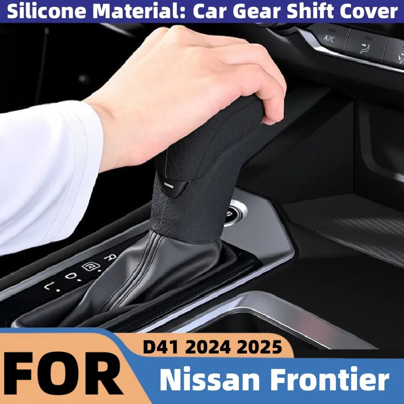 

For Nissan Frontier D41 2024 2025 Car Silicone Automatic Gear Shift Knob Cover Transmission Knob Shift Lever Headball Trim Cover