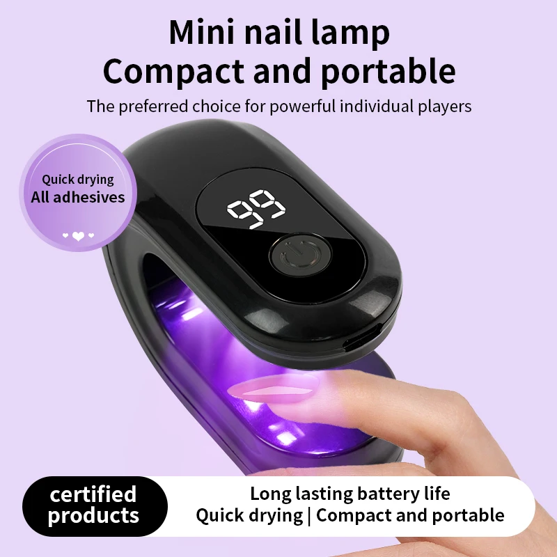 Mini lampe sèche-ongles UV LED, avec écran LCD, minuterie 30/60S, vernis Gel à durcissement rapide, outil de manucure Portable USB, nouveauté 2025