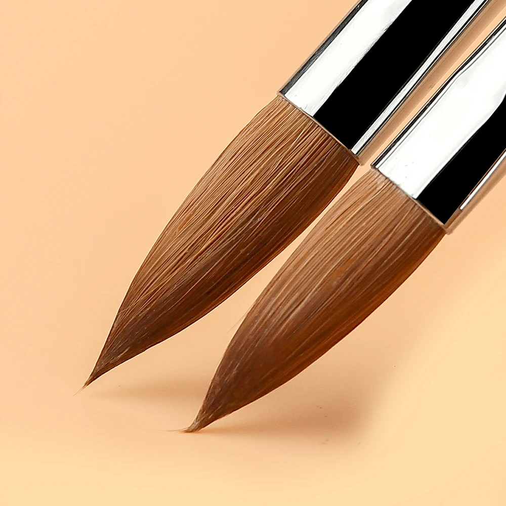 100% pincel acrílico Kolinsky, Gel UV, polvo líquido acrílico 3D, tallado, suministros de manicura profesionales de alta calidad, tamaño 6 # -12 #