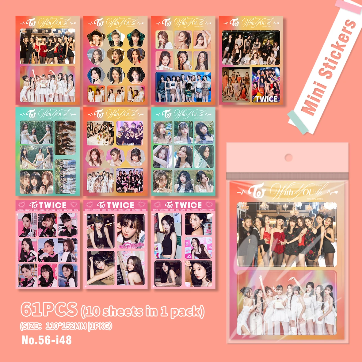 アイドル装飾写真ステッカー,HD印刷,防水,アルバム,ノートブック,nayeon,I-DLE,itzy,グループ,新品