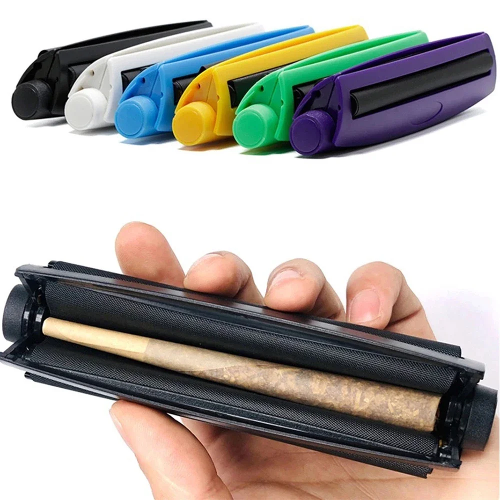 MOONSHADE 110mm Cigarette Rolling Machine with Moisture-proof Tobacco Storage Tube Herb Roller DIY Pipe Smoking Accessories