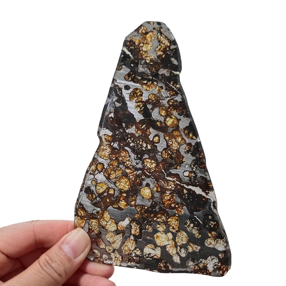 89.7g Brenham Stone Iron Meteorite Specimen Process Olive Meteorite Slice Natural Meteorite Material Specimen -TA443