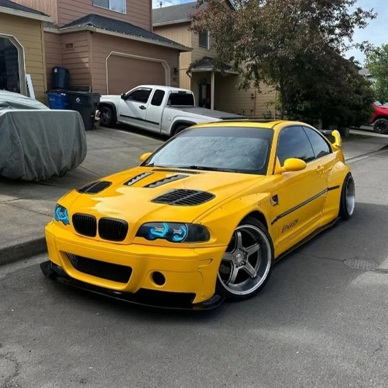 SW for 3 Series E46 E36 4-Door Body Kit Upgrade with Widebody Fenders Wheel Arches Trunk Spoiler New Lip Separator Bumper - view 2