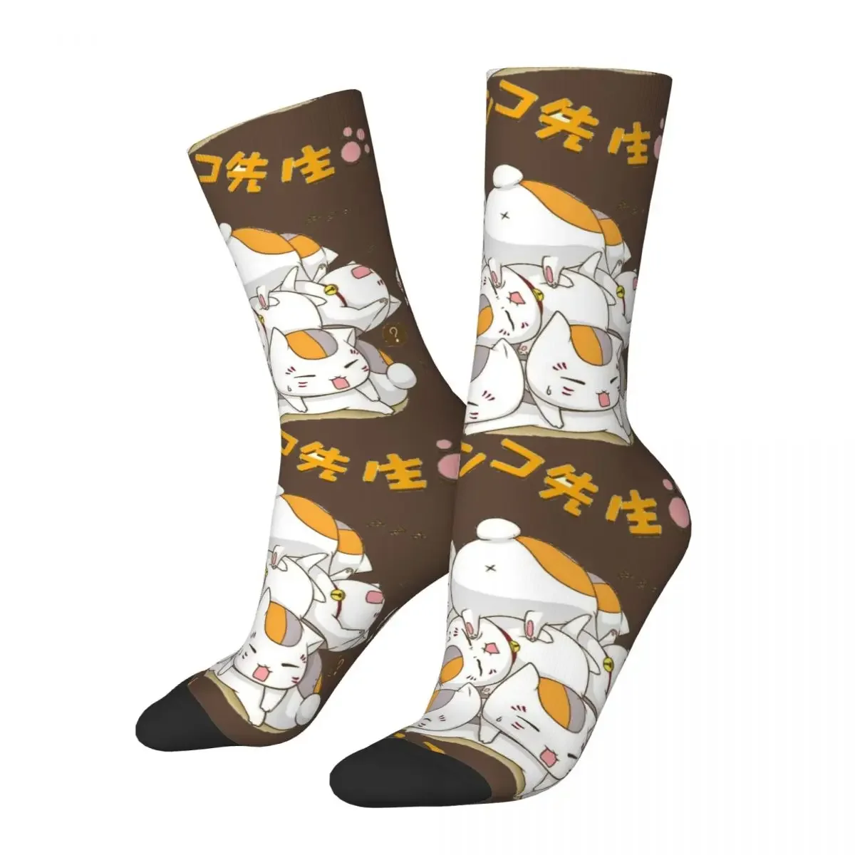 Hip Hop Nyanko Sensei Men's Compression Socks Unisex Natsume's Book Of Friends Madara Japan Cartoon Anime Comic Crew Sock