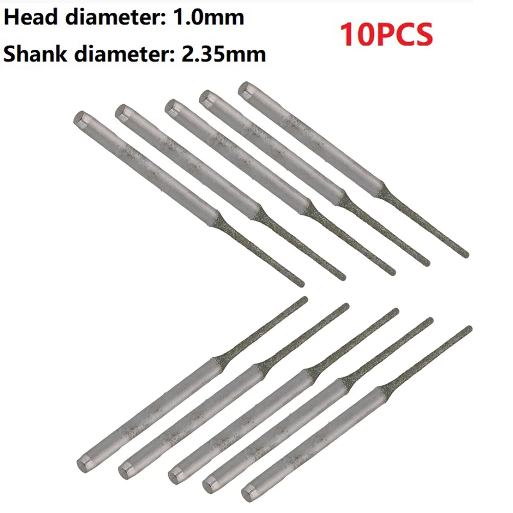 10 Pcs Electroplated Diamond Coated Hole Saw Drill Solid Bits Jewelry Tools Stone Ceramic Marble for granite 2.35mm Shank