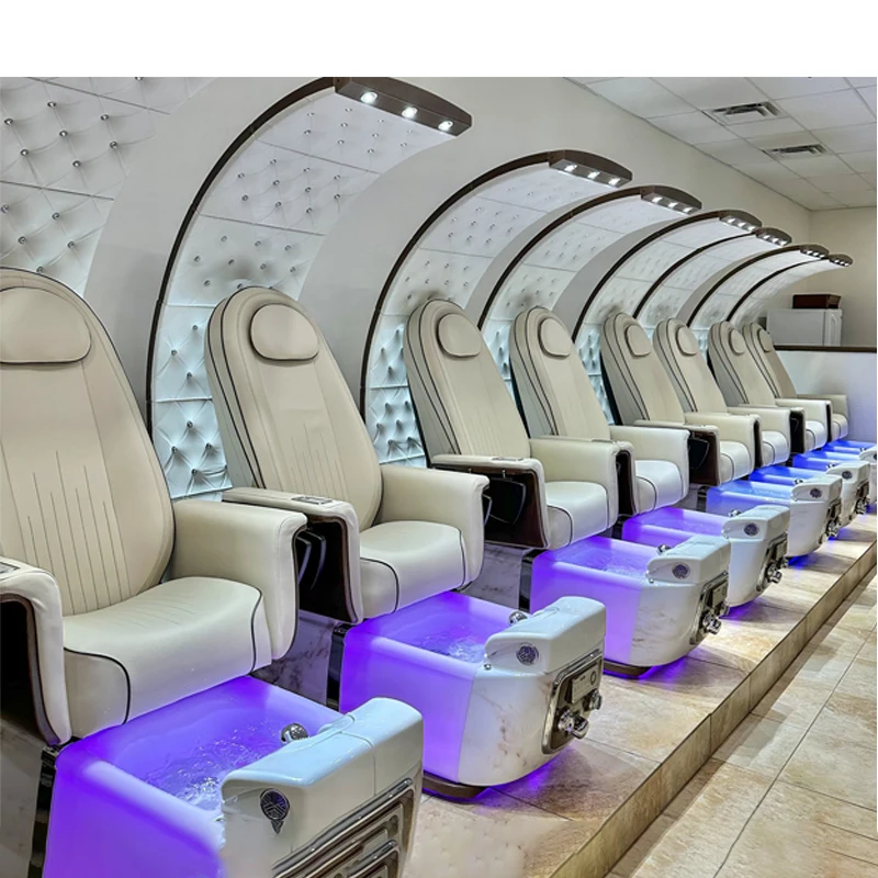 مصنع مخصص كراسي باديكير لا أنابيب لا السباكة الفاخرة باديكير القدم سبا باديكير تدليك كرسي فاخر #4