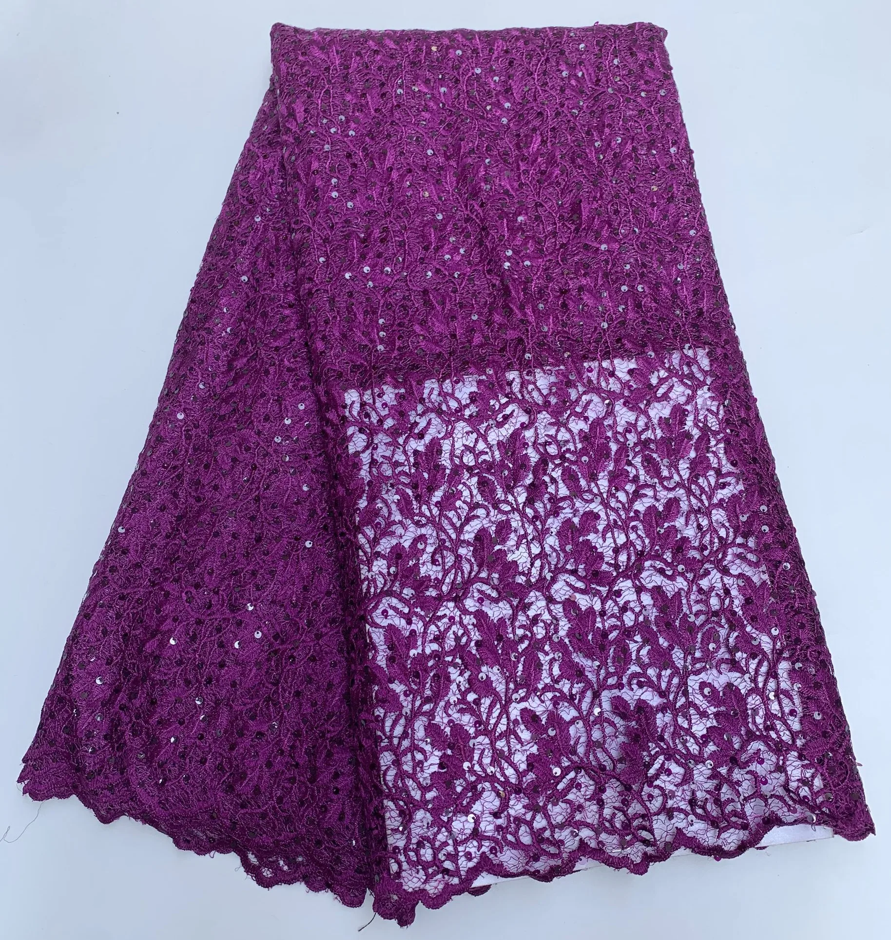 

Высококачественная нигерийская гипюровая тюлевая кружевная ткань 2026 года, 5 ярдов, с пайетками, французская сетчатая африканская кружевная ткань для свадебных платьев и шитья