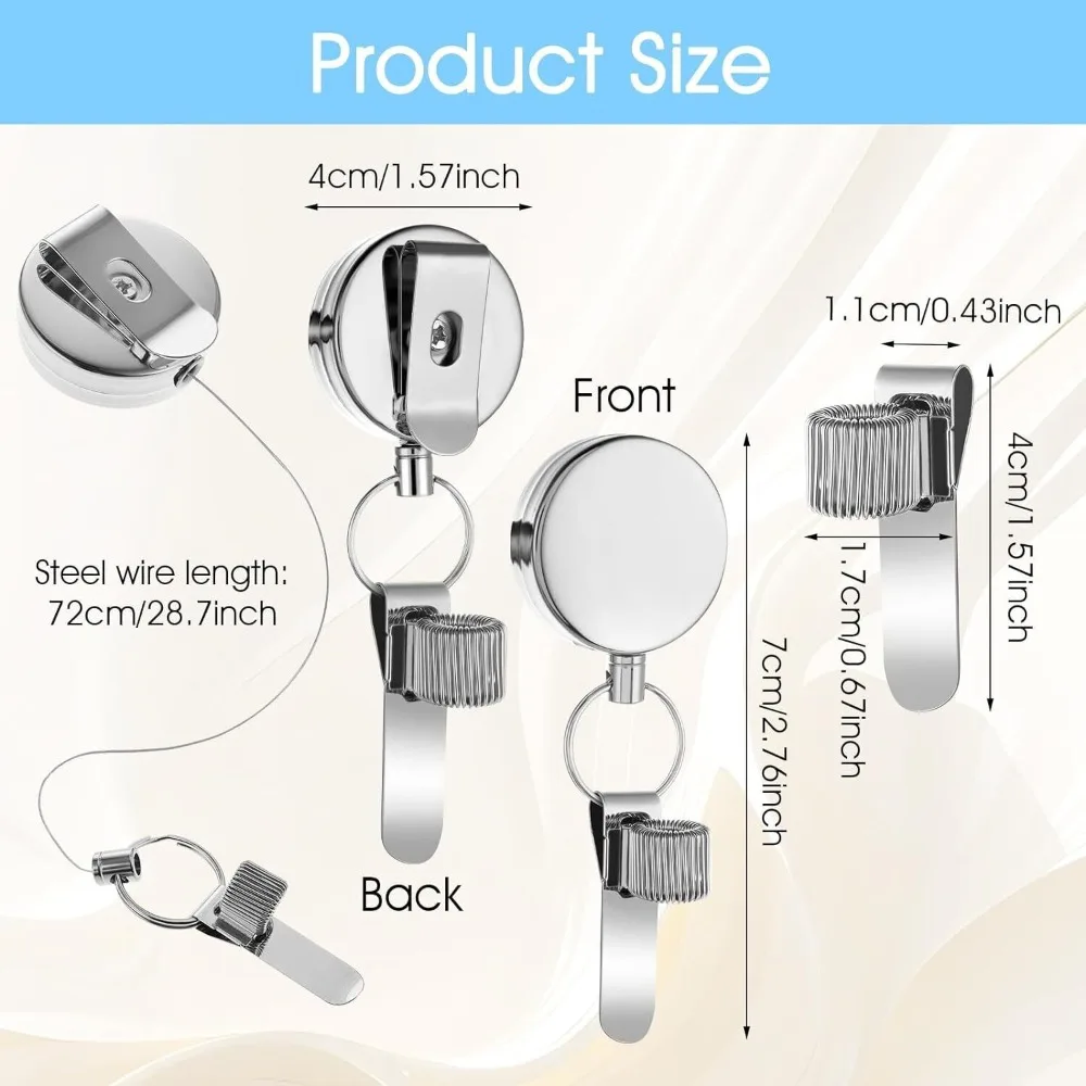 جديد قابل للسحب سحب القلم حامل القلم الرصاص الحبل المعدني مع مشبك حزام حلقة رئيسية عالمية