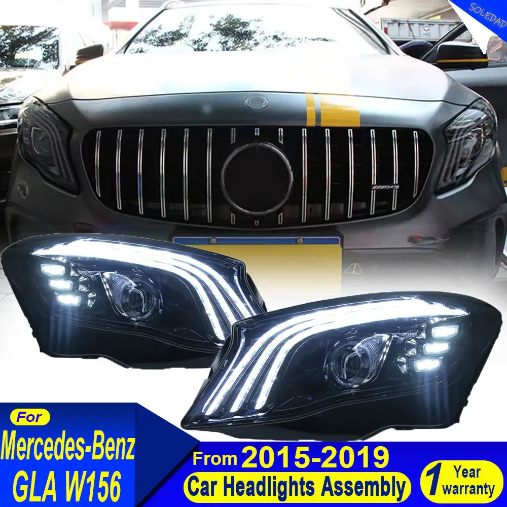 CAR LED Headlamp Assembly for Benz GLA W156 2015-2019 X156 Headlights LED DRL Turning Animation Front HeadLights Plug and Play