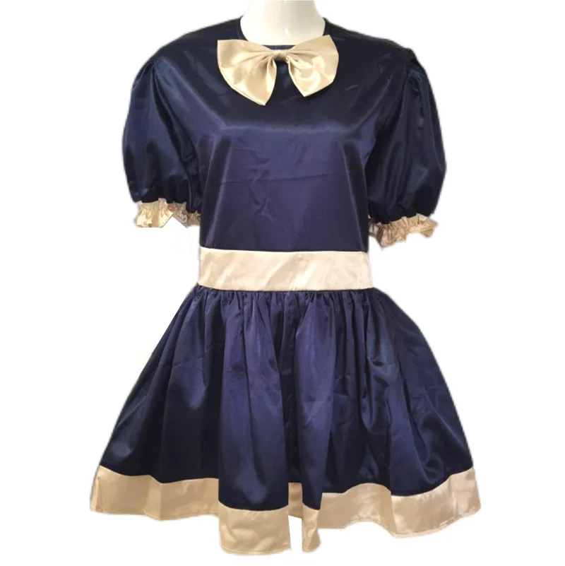 

Adult Giant Baby Sexy Girl Navy Thin Sissy Short Sleeve Dress Japanese maid Role Play Customizable Lockable Multiple Options