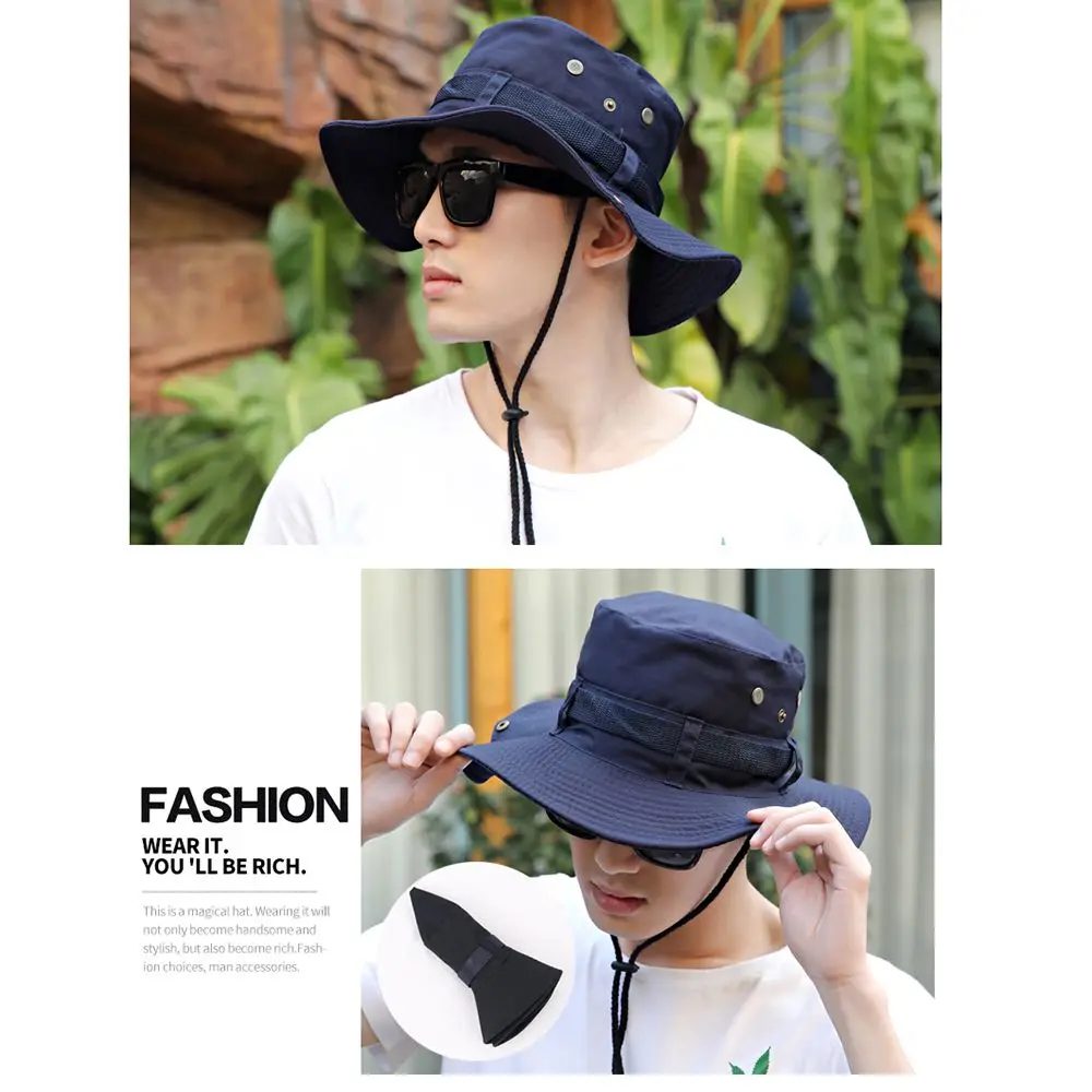 Women Garden Wide Brim Neck Flap Cover Hiking Cap Sun Hat Bucket Hat