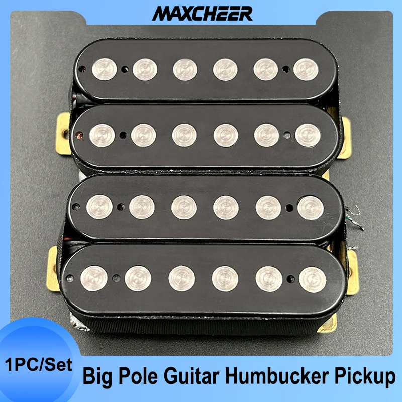 

Electric Guitar Humbucker 6.3mm Big Pole Piece Dual Coill Guitar Pickup with 4 Conduct Cable/Coil Splitting Black