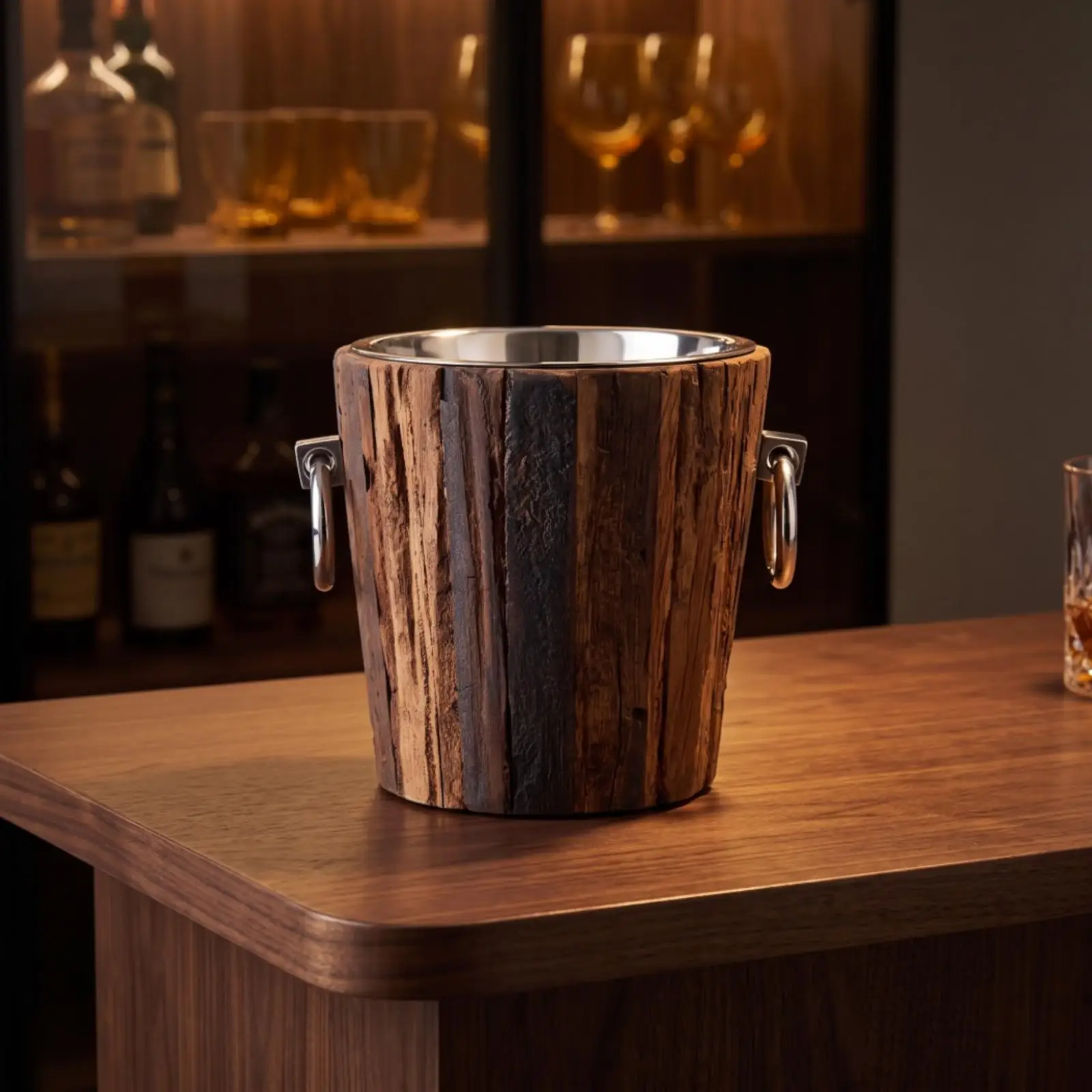 Versatile Beverage Service Fabric Set with Secure Lid and Hanging Tools Refined Barware for Modern Home Bar