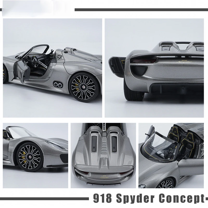 WELLY 1:24 Porsche 918 Spyder Concept Alloy Car Diecasts & Toy Vehicles Car Model Miniature Scale Model Car Toys For Children